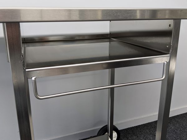 Australian made Stainless BBQ Trolley with utensil rail
