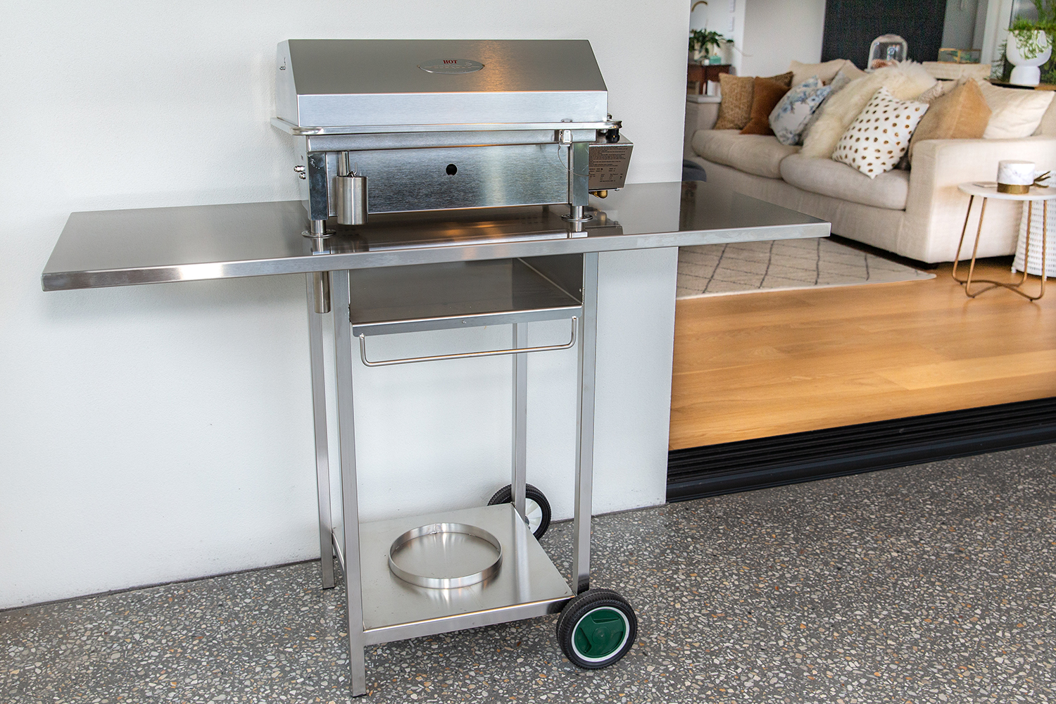 Stainless Steel Cookout BBQ Trolley at home
