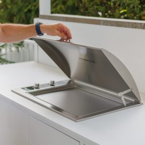 Infinity Teppanyaki 600 BBQ – Curved Lid Hinging Stainless