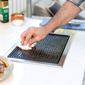 Australian made built in reversible Eclipse BBQ easy to clean