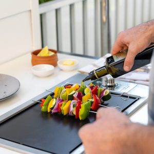Australian made built in reversible Eclipse BBQ