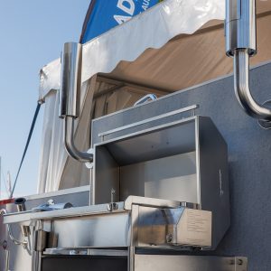 Stainless Portable BBQ Balcony Bracket with Shelf