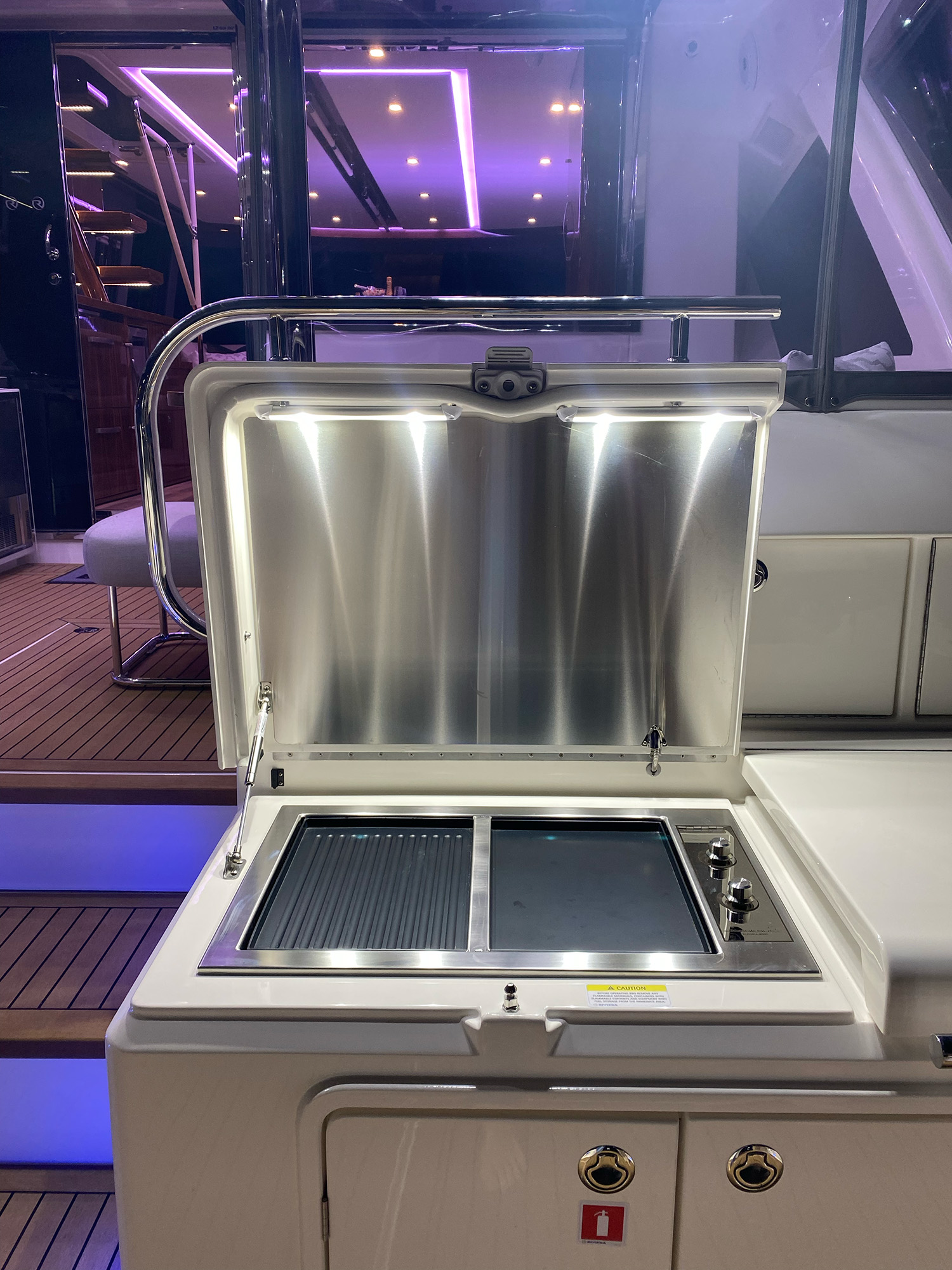 Epicure Pro Electric BBQ on Riviera 72 Sports Motor Yacht