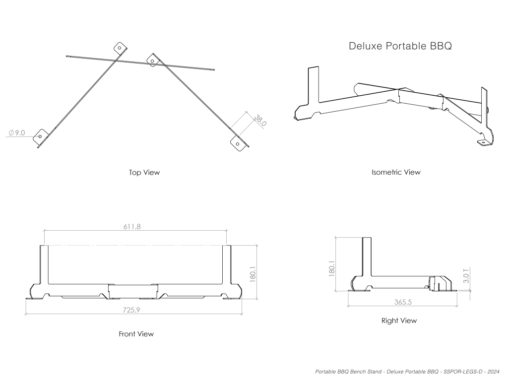 Portable BBQ Bench Stand Australian Made | Barbecue Anywhere