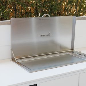 Infinity Teppanyaki 900 BBQ-Flat Lid Hinging-Side View