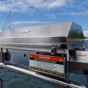 Deluxe Gas Portable BBQ-Back of Boat with Lid Closed