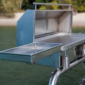 Deluxe Gas Portable BBQ-Boat Stern Rail with Side Utensil Tray